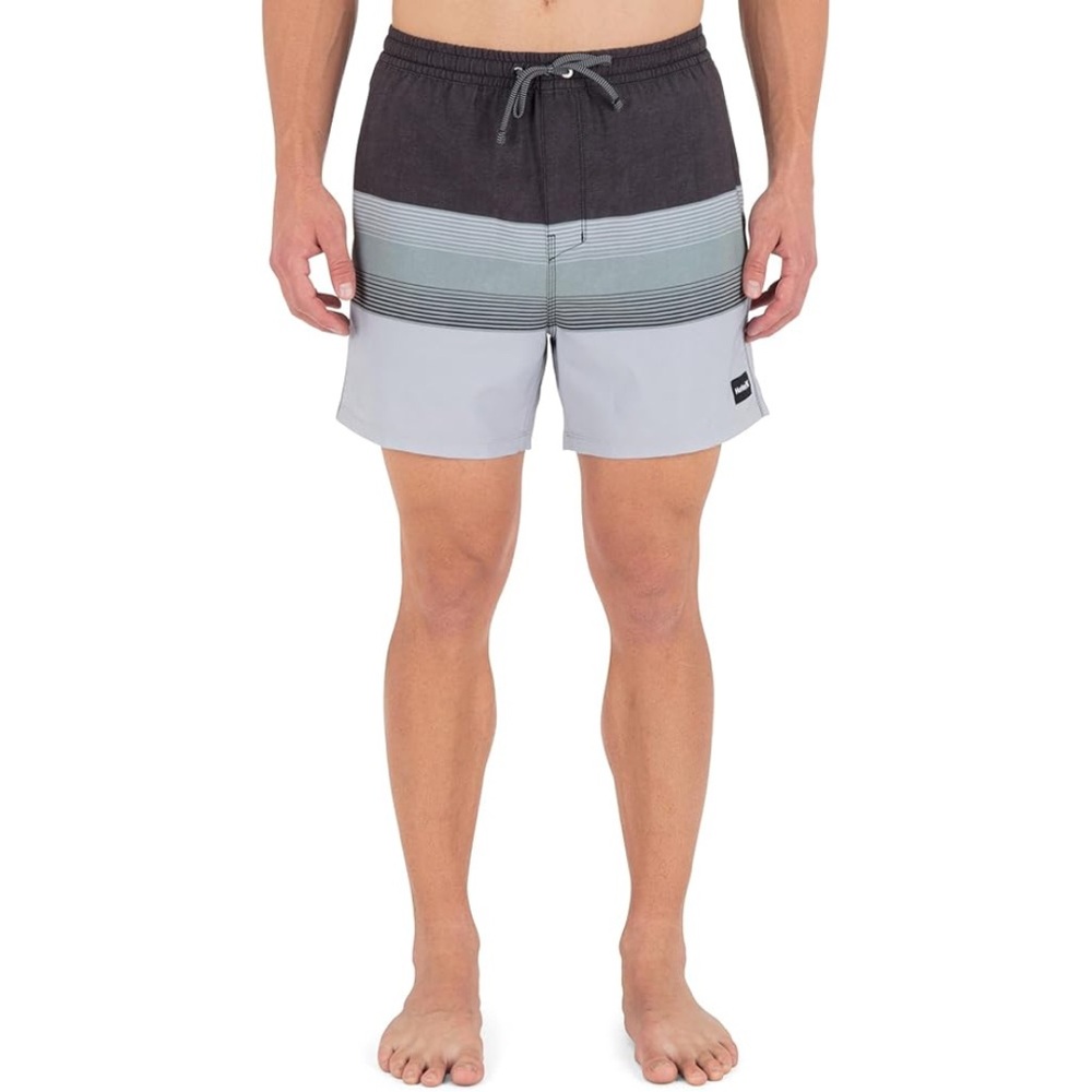 Hurley Cannonball Volley 17 Swim Trunks Black Stripe Small NWT - Picture 2 of 7